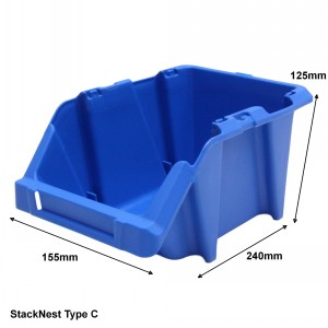 Stack & Nest Plastic Parts Bins Size C 10 Pack